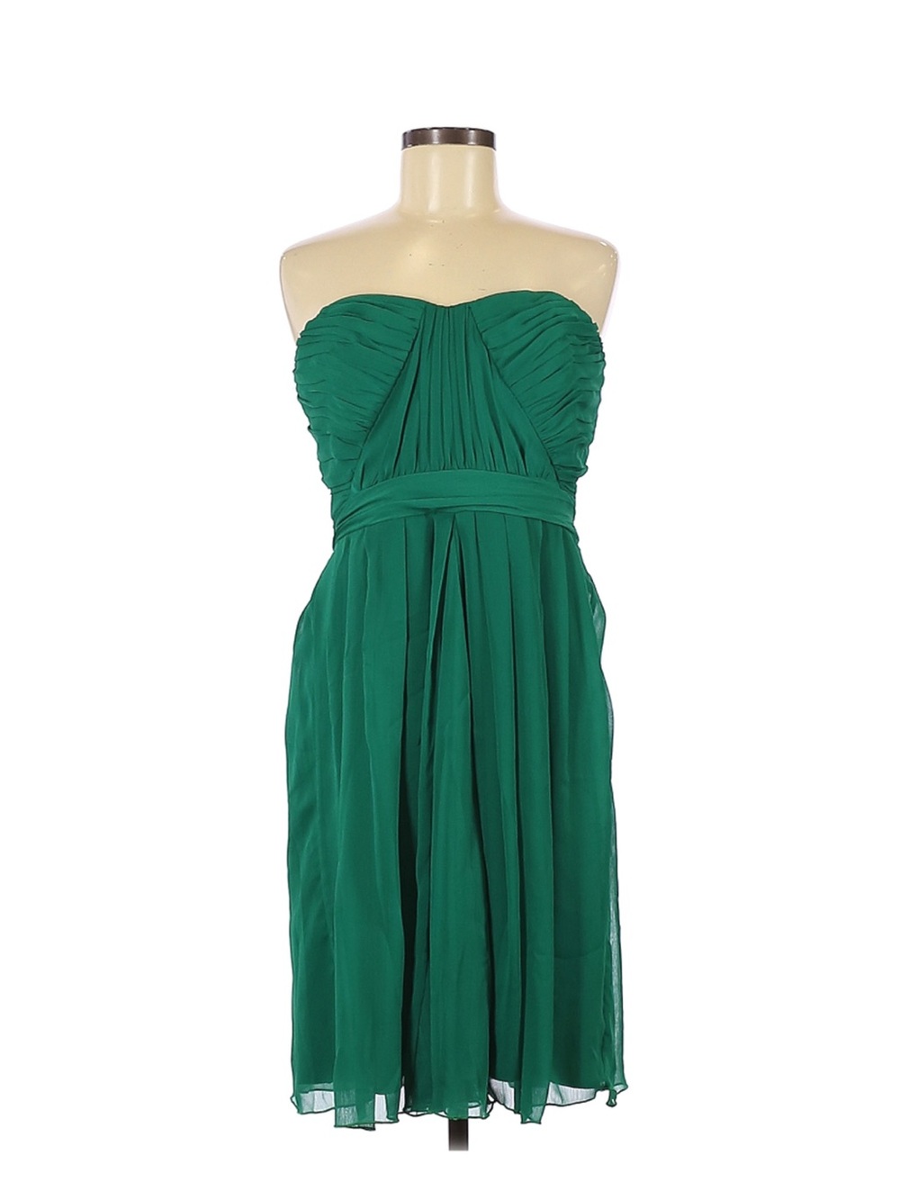 Badgley Mischka Emerald Green Strapless Cocktail Dress Size 10